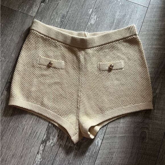 Copied - NWT Reformation charlotte cotton shorts Birch large - Picture 1 of 4